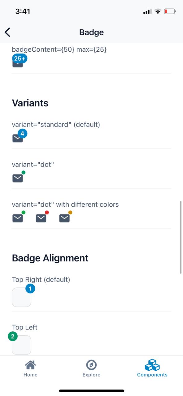 Neo UI Demo Badge Component